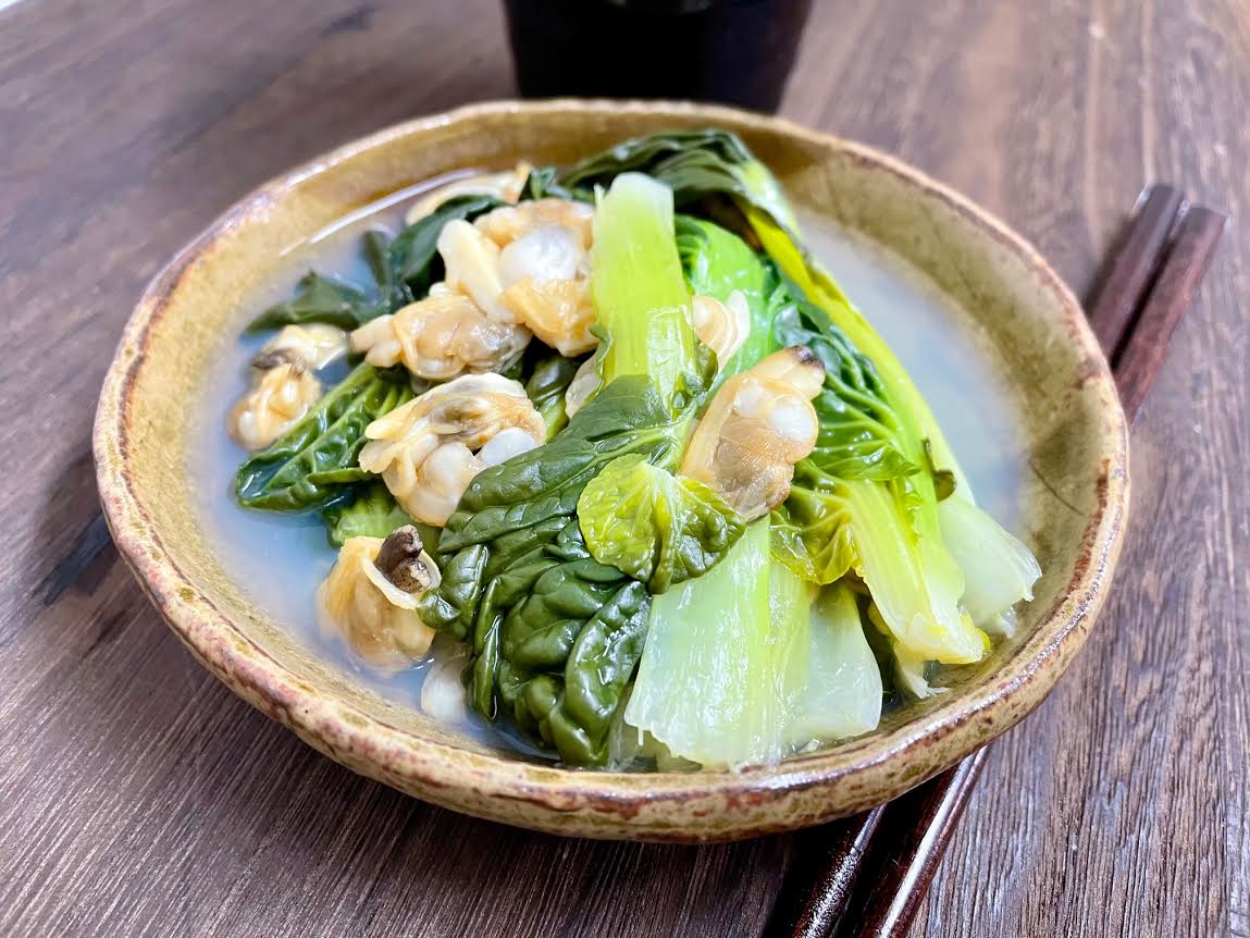 ターサイとアサリの酒蒸し 木の里農園 ターサイとアサリの酒蒸し 木の里農園